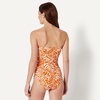 image:imageAmazon Essentials Womens Bandeau One Piece SwimsuitRust Orange Abstract Palms