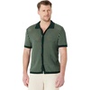 image:imageAmazon Essentials Mens Short Sleeve ButtonDown Resort Knit ShirtDark Green Stripe Knit