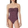 image:imageAmazon Essentials Womens Bandeau One Piece SwimsuitBrick Red Lilac Leopard