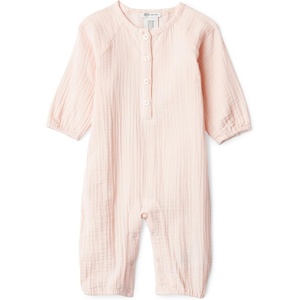 image:imageAmazon Essentials x Sofia Grainge Unisex Babies Cotton Gauze Long Sleeve RomperLight Pink