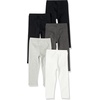 image:imageAmazon Essentials Girls Cotton Stretch Leggings MultipacksBlackGrey HeatherWhite
