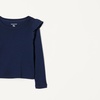 image:imageAmazon Essentials Girls and Toddlers Long Sleeve Ruffle TShirtNavyFrench Stripe