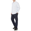 image:imageAmazon Essentials Mens Regular Fit Long Sleeve Wrinkle Resistant Stretch Dress ShirtBlue White Pinstripe
