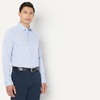 image:imageAmazon Essentials Mens Regular Fit Long Sleeve Wrinkle Resistant Stretch Dress ShirtBlue White Pinstripe