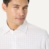 image:imageAmazon Essentials Mens Regular Fit Long Sleeve Wrinkle Resistant Stretch Dress ShirtLavender White Windowpane