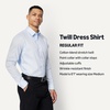 image:imageAmazon Essentials Mens Regular Fit Long Sleeve Wrinkle Resistant Stretch Dress ShirtLight Blue