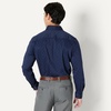 image:imageAmazon Essentials Mens Regular Fit Long Sleeve Wrinkle Resistant Stretch Dress ShirtNavy Geo Print