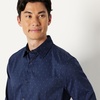 image:imageAmazon Essentials Mens Regular Fit Long Sleeve Wrinkle Resistant Stretch Dress ShirtNavy Geo Print
