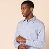 image:imageAmazon Essentials Mens Regular Fit Long Sleeve Wrinkle Resistant Stretch Dress ShirtWhite  Grid Check