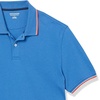 image:imageAmazon Essentials Mens SlimFit ShortSleeve Cotton Pique Polo ShirtBlueWhite and Red Tipped