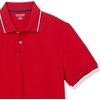image:imageAmazon Essentials Mens SlimFit ShortSleeve Cotton Pique Polo ShirtRed Thin Stripe