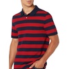 image:imageAmazon Essentials Mens SlimFit ShortSleeve Cotton Pique Polo ShirtRedNavy Rugby Stripe