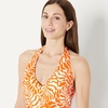 image:imageAmazon Essentials Womens Halter One Piece SwimsuitRust Orange Abstract Palms
