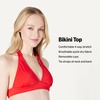 image:imageAmazon Essentials Womens LightSupport Padded Tie Halter Bikini Swimsuit Top Available in Plus SizeBright Red Multi Folk Floral