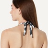 image:imageAmazon Essentials Womens LightSupport Padded Tie Halter Bikini Swimsuit Top Available in Plus SizeCream Black Floral