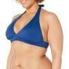 image:imageAmazon Essentials Womens LightSupport Padded Tie Halter Bikini Swimsuit Top Available in Plus SizeDeep Blue