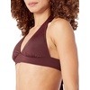image:imageAmazon Essentials Womens LightSupport Padded Tie Halter Bikini Swimsuit Top Available in Plus SizeDeep Brown