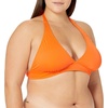 image:imageAmazon Essentials Womens LightSupport Padded Tie Halter Bikini Swimsuit Top Available in Plus SizeOrange