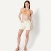 image:imageAmazon Essentials Womens LightSupport Padded Tie Halter Bikini Swimsuit Top Available in Plus SizeRust Orange Abstract Palms