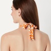 image:imageAmazon Essentials Womens LightSupport Padded Tie Halter Bikini Swimsuit Top Available in Plus SizeRust Orange Abstract Palms