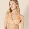 image:imageAmazon Essentials Womens LightSupport Padded Tie Halter Bikini Swimsuit Top Available in Plus SizeYellow Multi Folk Floral