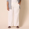 image:imageAmazon Essentials Womens Linen Blend Drawstring Relaxed Fit Wide Leg Pants Available in Plus SizeBright White