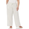 image:imageAmazon Essentials Womens Linen Blend Drawstring Relaxed Fit Wide Leg Pants Available in Plus SizeEcru