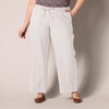 image:imageAmazon Essentials Womens Linen Blend Drawstring Relaxed Fit Wide Leg Pants Available in Plus SizeEcru