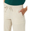 image:imageAmazon Essentials Womens Linen Blend Drawstring Relaxed Fit Wide Leg Pants Available in Plus SizeEcru Stripe