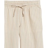 image:imageAmazon Essentials Womens Linen Blend Drawstring Relaxed Fit Wide Leg Pants Available in Plus SizeEcru Stripe
