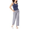 image:imageAmazon Essentials Womens Linen Blend Drawstring Relaxed Fit Wide Leg Pants Available in Plus SizeGrey Vertical Stripe