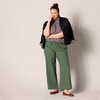 image:imageAmazon Essentials Womens Linen Blend Drawstring Relaxed Fit Wide Leg Pants Available in Plus SizeMilitary Green