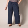 image:imageAmazon Essentials Womens Linen Blend Drawstring Relaxed Fit Wide Leg Pants Available in Plus SizeNavy