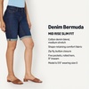 image:imageAmazon Essentials Womens MidRise Stretchy Denim Bermuda Shorts with Pockets Rolled CuffDark Wash