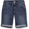 image:imageAmazon Essentials Womens MidRise Stretchy Denim Bermuda Shorts with Pockets Rolled CuffDark Wash
