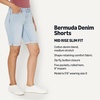image:imageAmazon Essentials Womens MidRise Stretchy Denim Bermuda Shorts with Pockets Rolled CuffIced Blue Light Wash