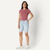 image:imageAmazon Essentials Womens MidRise Stretchy Denim Bermuda Shorts with Pockets Rolled CuffIced Blue Light Wash
