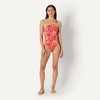 image:imageAmazon Essentials Womens OneShoulder OnePiece SwimsuitBright Poppy Red Folk Floral