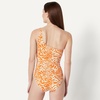 image:imageAmazon Essentials Womens OneShoulder OnePiece SwimsuitRust Orange Abstract Palms