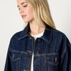 image:imageAmazon Essentials Womens RegularFit Denim Trucker JacketDark Midnight Wash