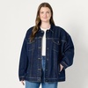 image:imageAmazon Essentials Womens RegularFit Denim Trucker JacketDark Midnight Wash