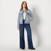 image:imageAmazon Essentials Womens RegularFit Denim Trucker JacketIced Light Wash