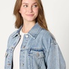 image:imageAmazon Essentials Womens RegularFit Denim Trucker JacketIced Light Wash