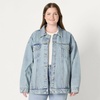 image:imageAmazon Essentials Womens RegularFit Denim Trucker JacketIced Light Wash