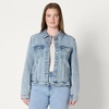image:imageAmazon Essentials Womens RegularFit Denim Trucker JacketIced Light Wash