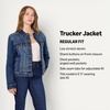 image:imageAmazon Essentials Womens RegularFit Denim Trucker JacketStone Dark Wash