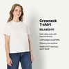 image:imageAmazon Essentials Womens RelaxedFit Cotton Crewneck TShirtWhite