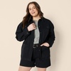 image:imageAmazon Essentials Womens RelaxedFit Dropped Shoulder Midweight Cotton Twill JacketBlack