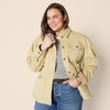 image:imageAmazon Essentials Womens RelaxedFit Dropped Shoulder Midweight Cotton Twill JacketTan