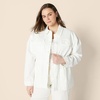 image:imageAmazon Essentials Womens RelaxedFit Dropped Shoulder Midweight Cotton Twill JacketWhite